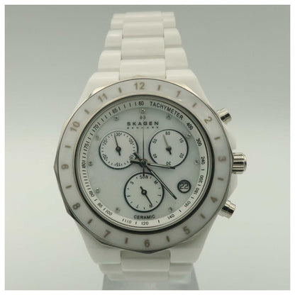 Front view of Skagen Ceramic Women's Quartz Watch C913SWXC-SDV