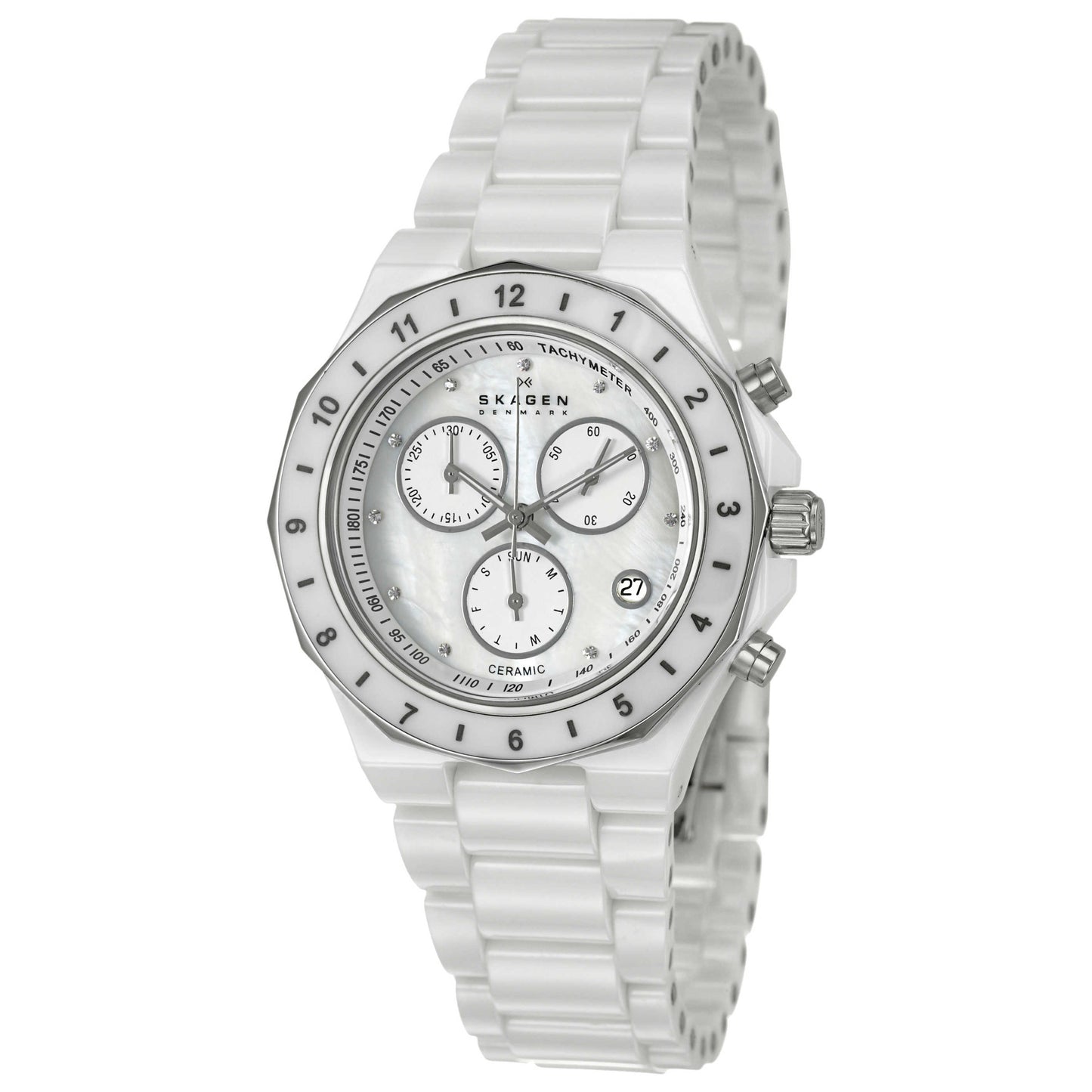 Front view of Skagen Ceramic Women's Quartz Watch C913SWXC