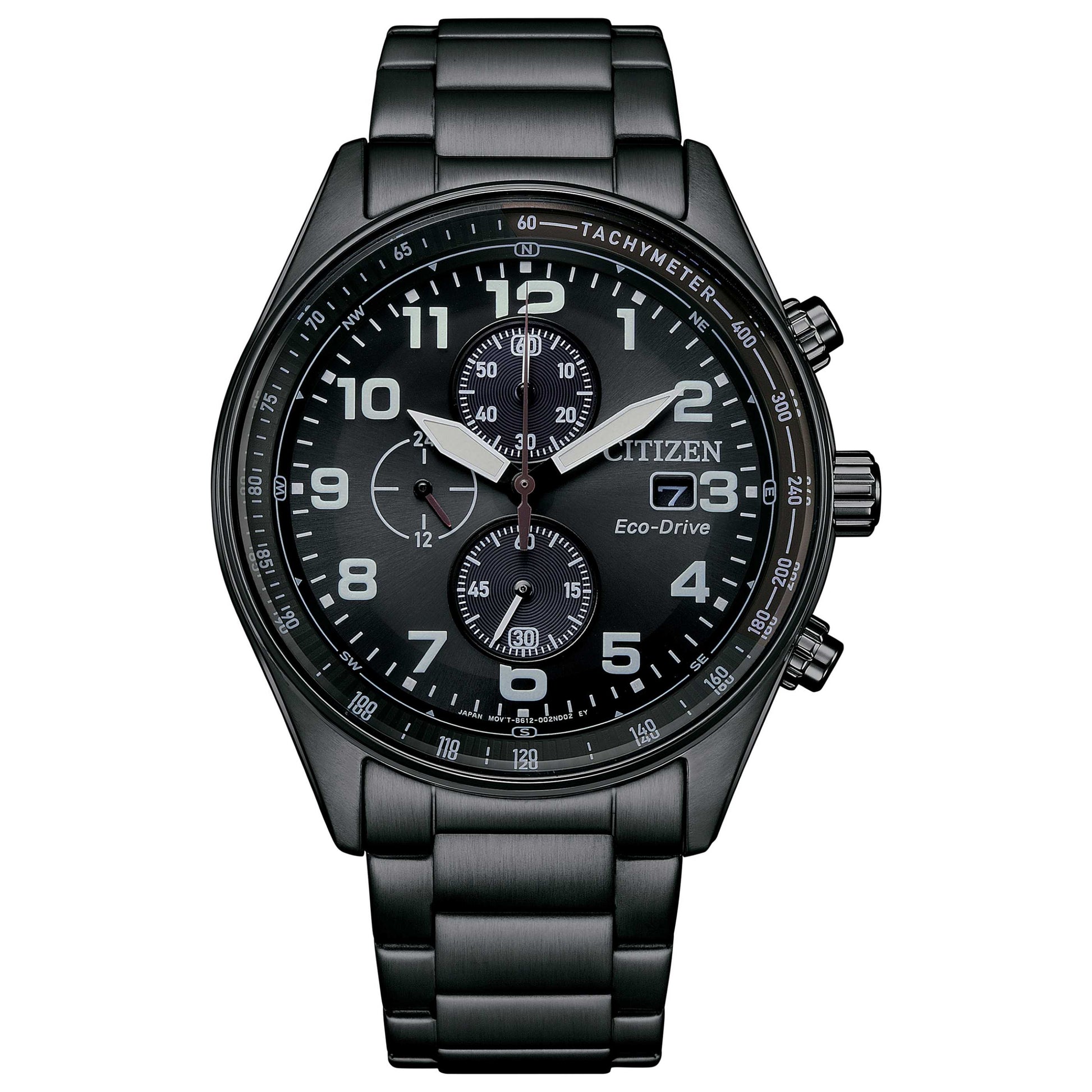 Front view of Citizen Sport Men's Solar Powered Quartz Eco-Drive Watch CA0775-52F