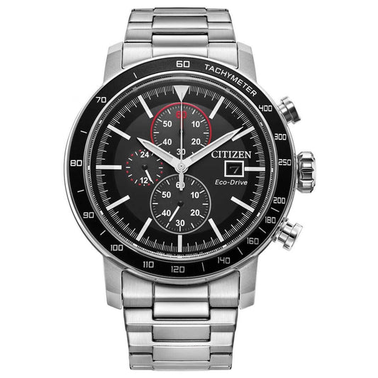 Front view of Citizen Brycen Men's Solar Powered Quartz Eco-Drive Watch CA0858-57E