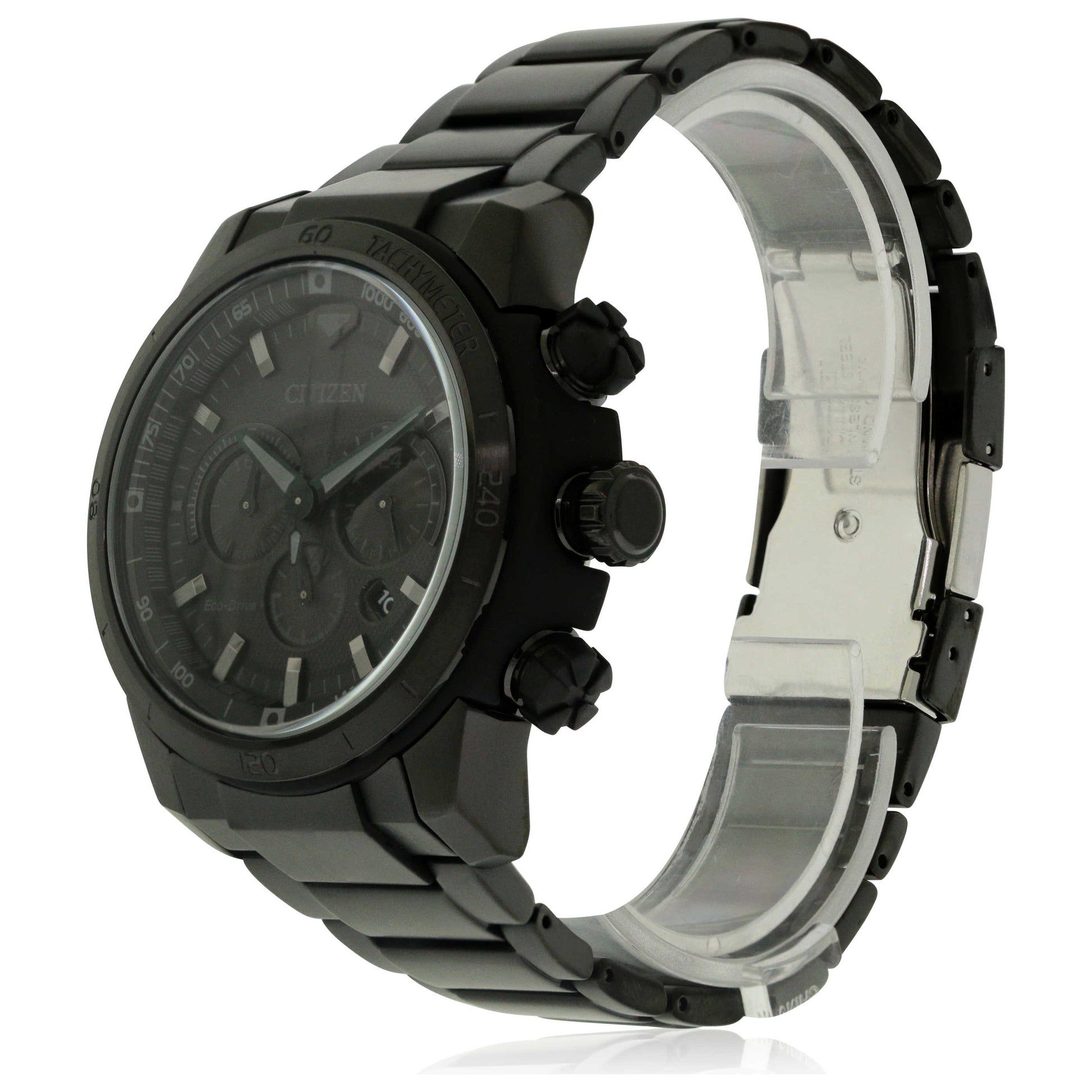 Left view of Citizen Ecosphere Men's Solar Powered Quartz Eco-Drive Watch CA4184-81E