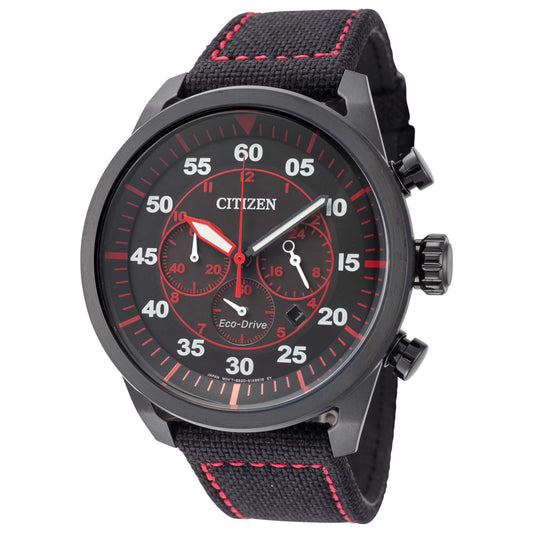 Front view of Citizen Avion Men's Solar Powered Quartz Eco-Drive Watch CA4215-12E