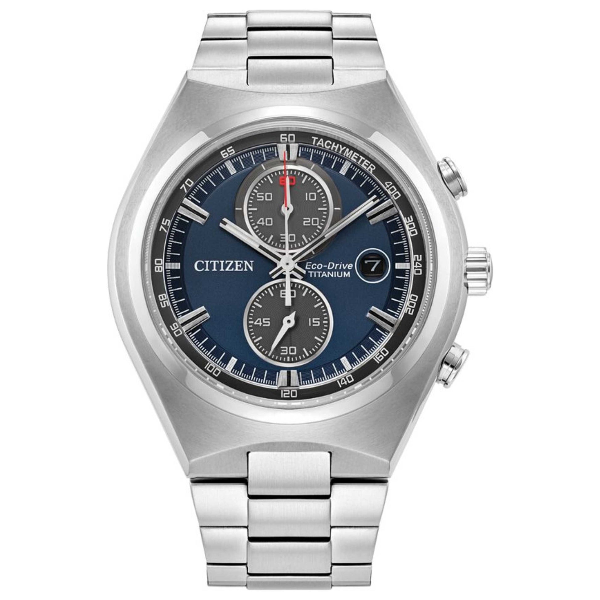 Front view of Citizen Brycen Men's Solar Powered Quartz Eco-Drive Watch CA7090-52L