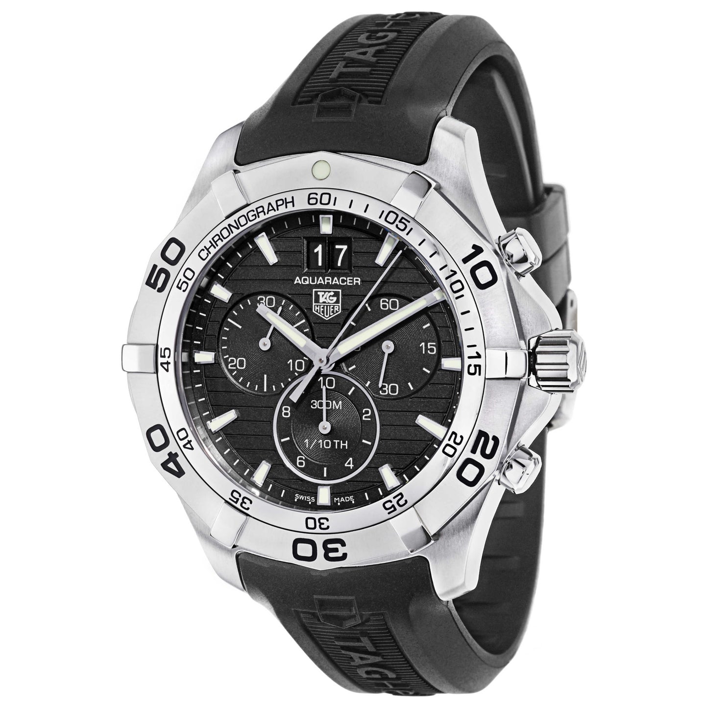 Front view of Tag Heuer Aquaracer Men's Swiss Quartz (Battery-Powered) Watch CAF101E-FT8011