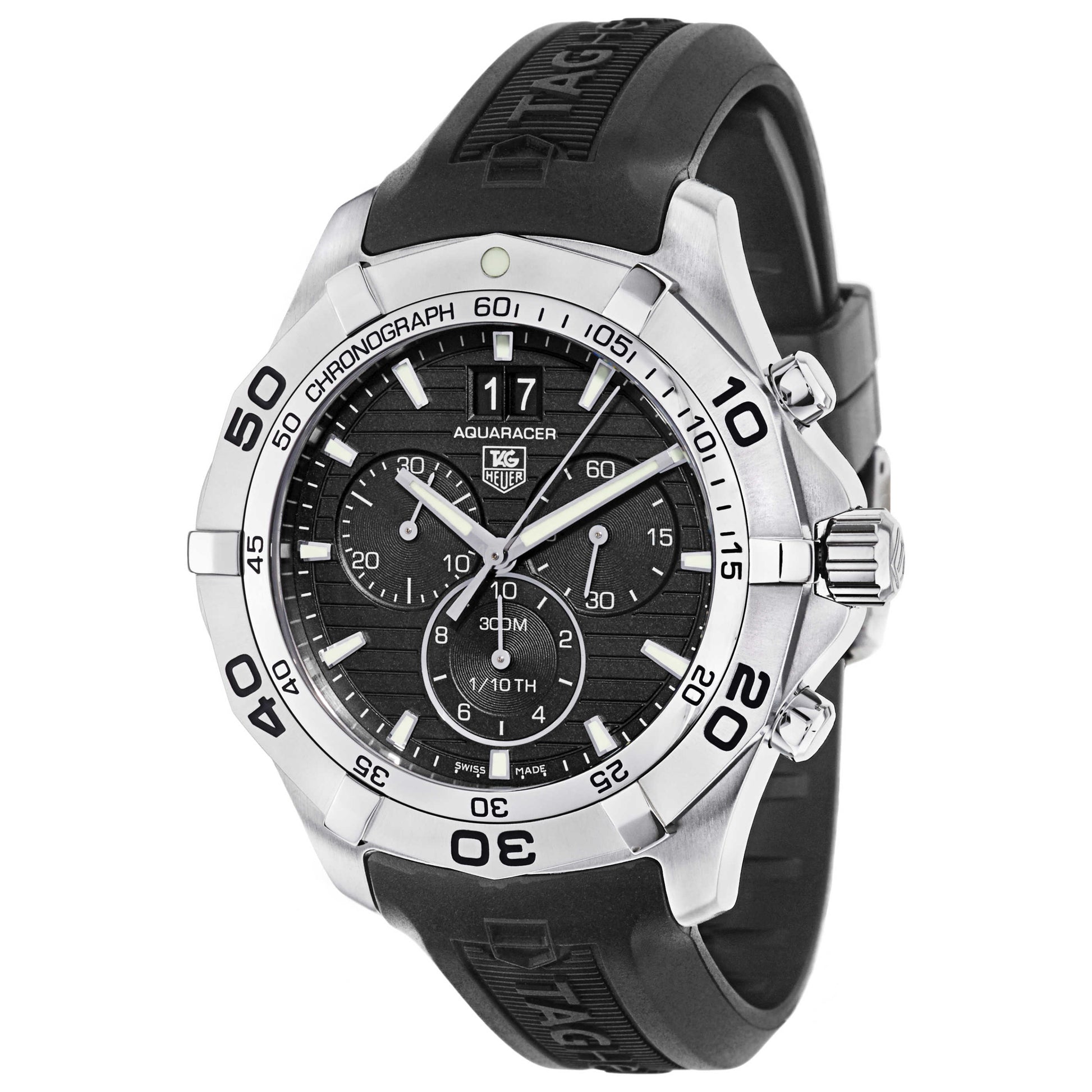 Front view of Tag Heuer Aquaracer Men's Swiss Quartz (Battery-Powered) Watch CAF101E-FT8011