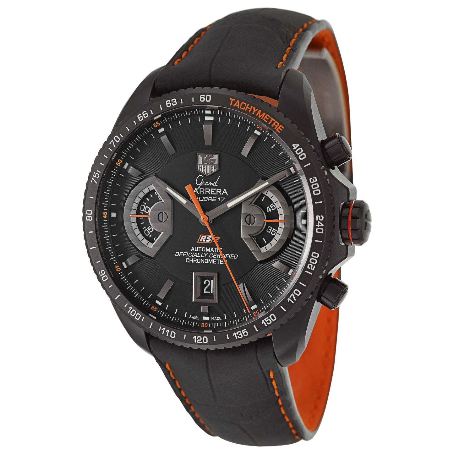 Front view of Tag Heuer Grand Carrera Men's Automatic Watch CAV518K-FC6268