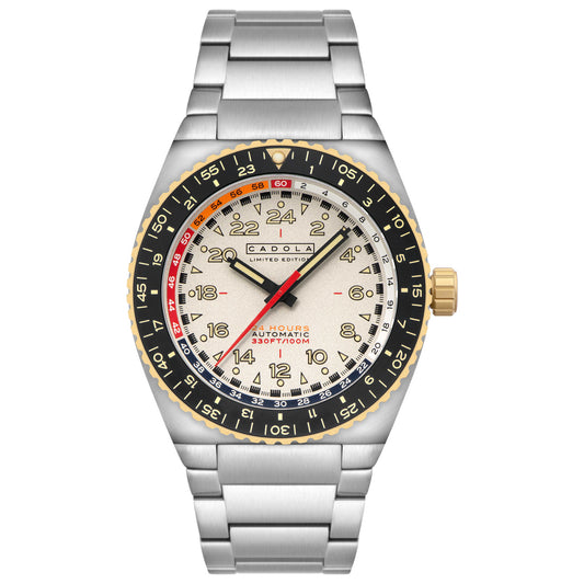 Front view of Cadola Dog Leg Men's Automatic Watch CD-1030-44