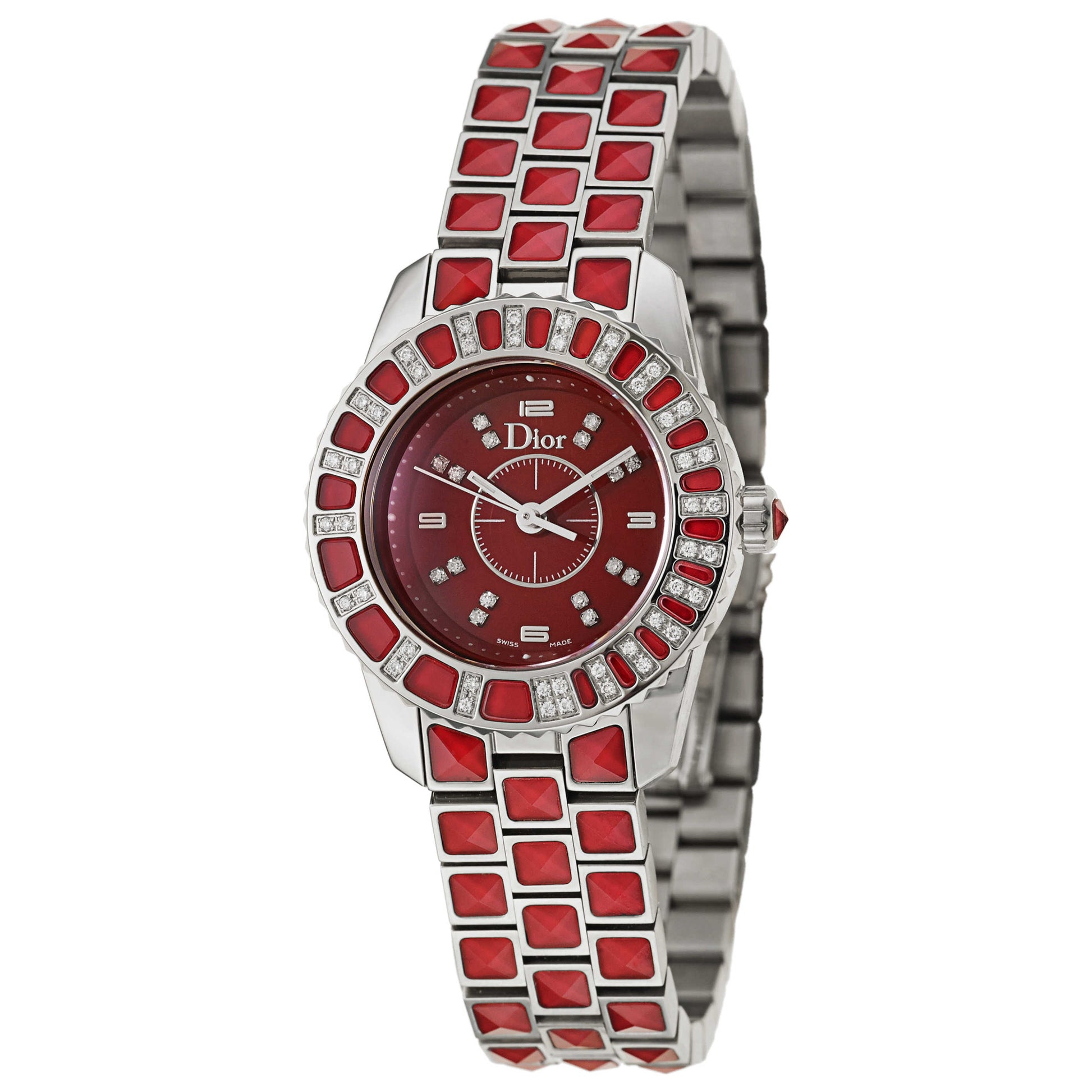 Front view of Christian Dior Christal Women's Swiss Quartz (Battery-Powered) Watch CD11211DM001