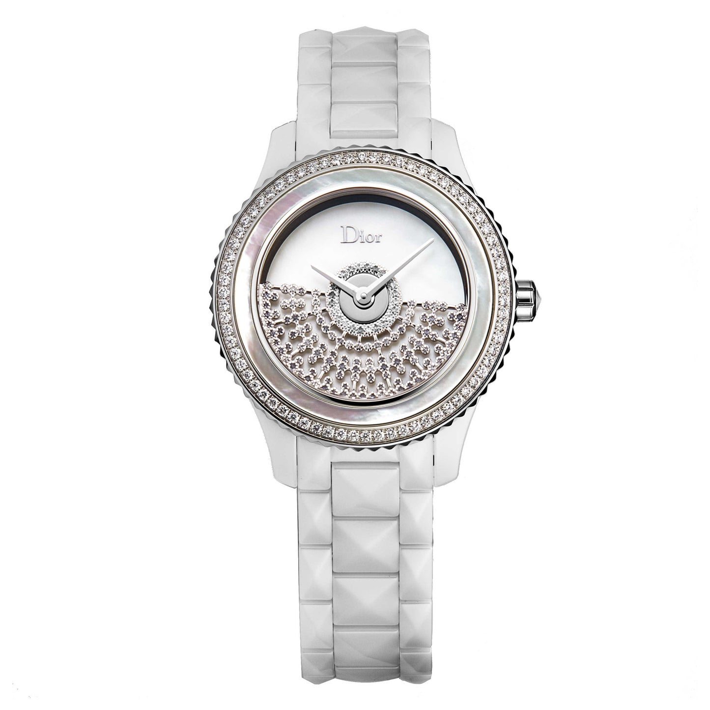 Front view of Christian Dior White VIII Women's Automatic Watch CD123BE1C001