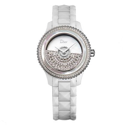 Front view of Christian Dior White VIII Women's Automatic Watch CD123BE1C001