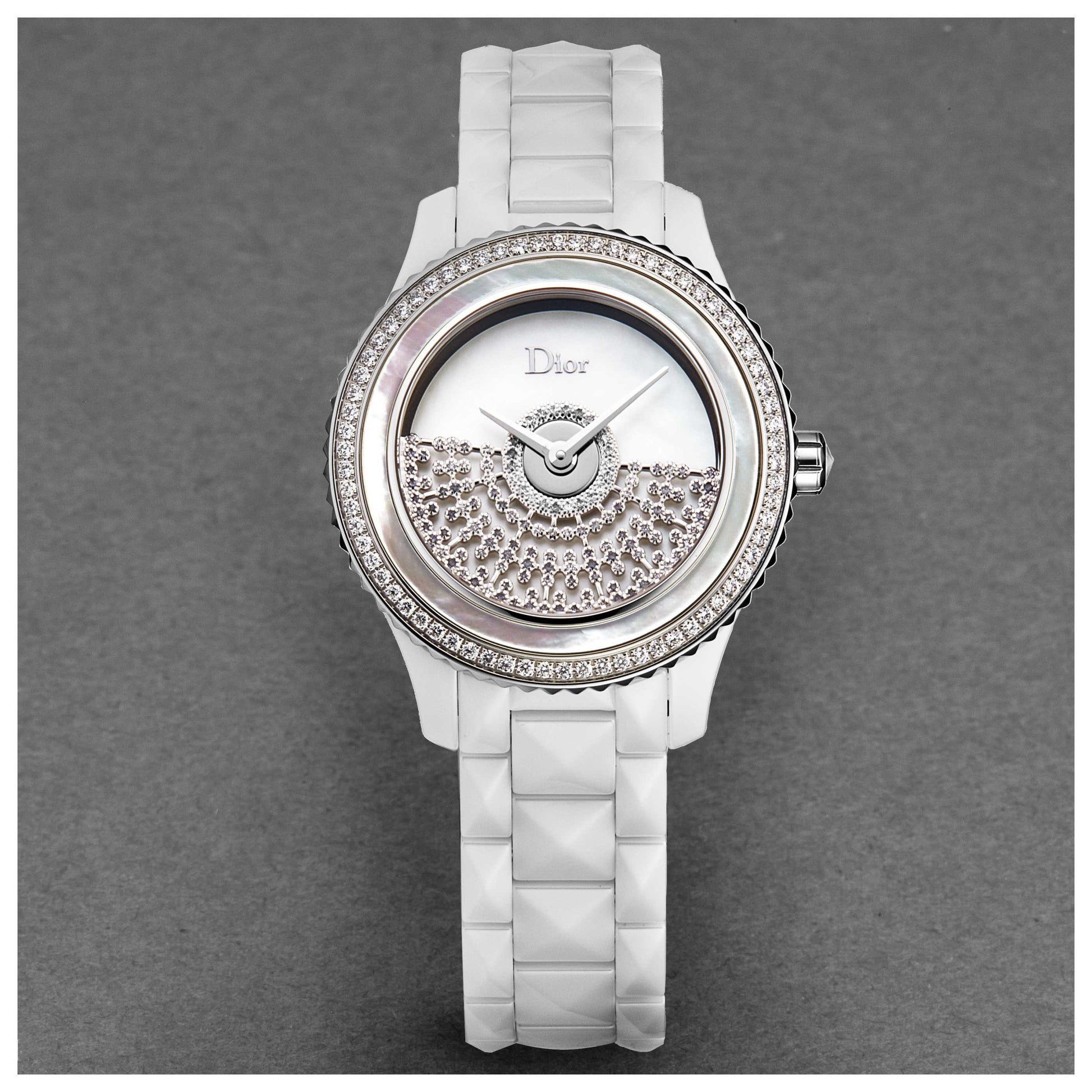 Right view of Christian Dior White VIII Women's Automatic Watch CD123BE1C001