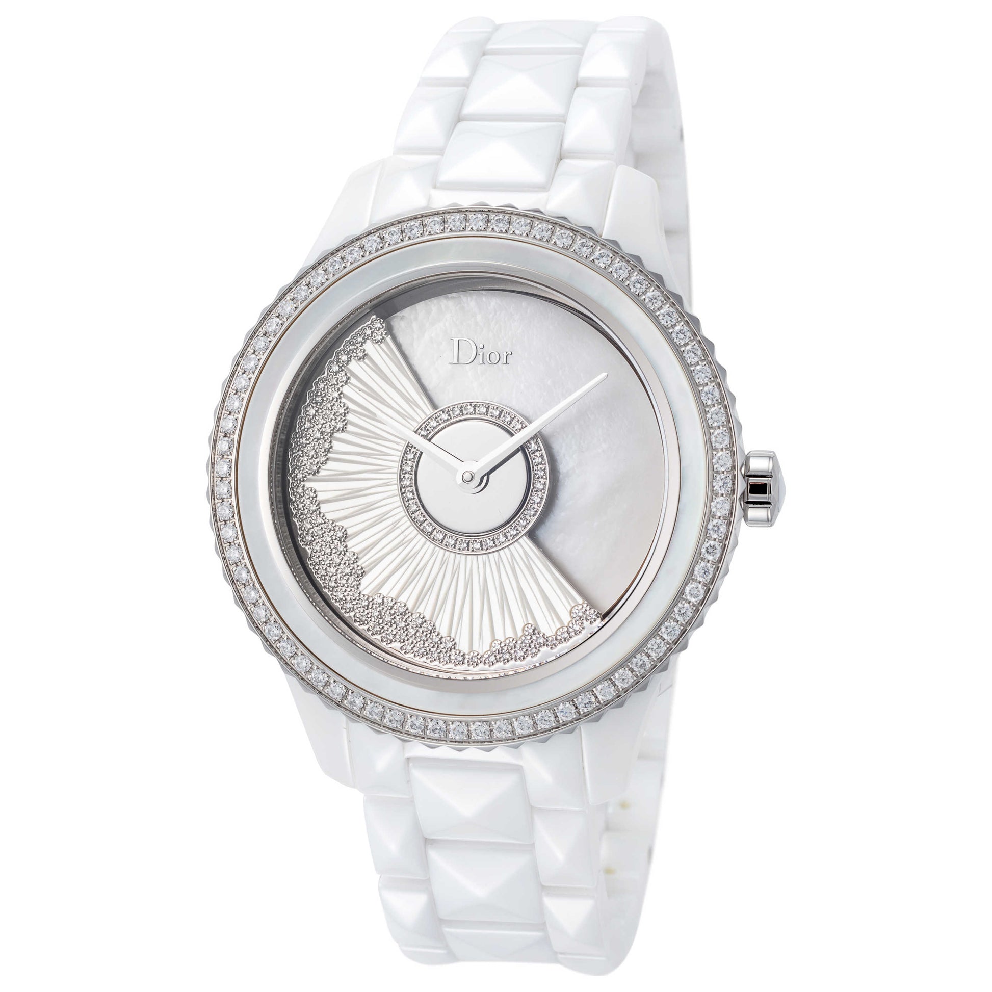 Front view of Christian Dior White VIII Women's Automatic Watch CD124BE4C002