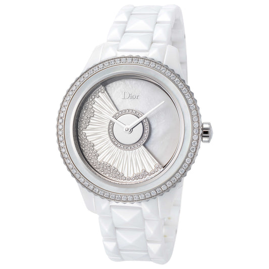 Front view of Christian Dior White VIII Women's Automatic Watch CD124BE4C002