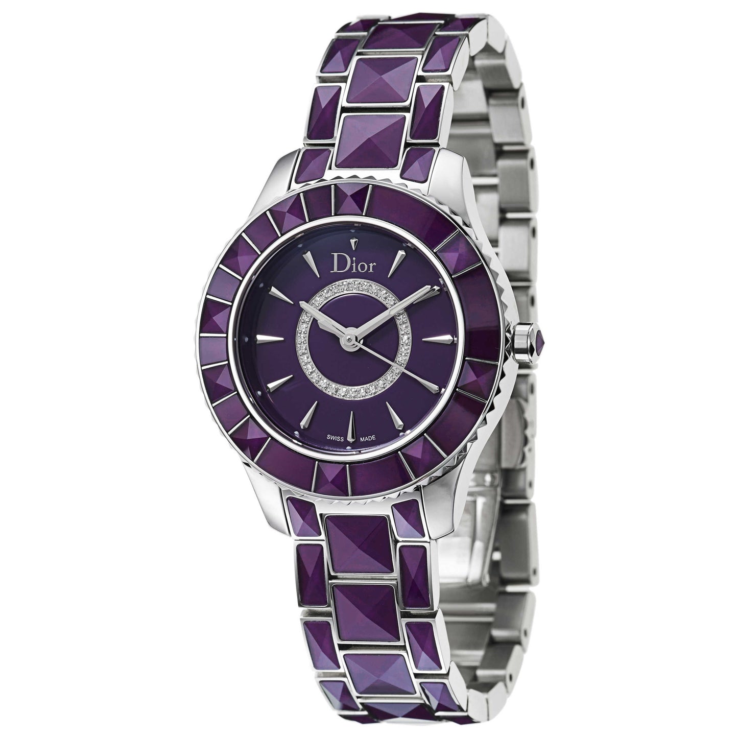 Front view of Christian Dior Christal Women's Swiss Quartz (Battery-Powered) Watch CD143112M001