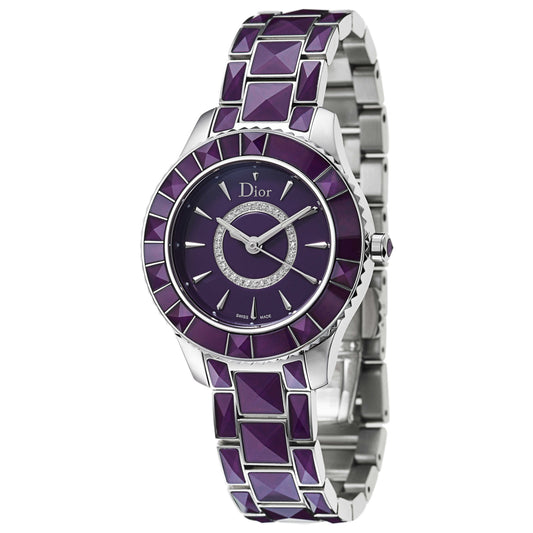 Front view of Christian Dior Christal Women's Swiss Quartz (Battery-Powered) Watch CD143112M001