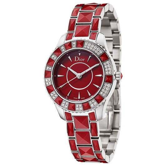 Front view of Christian Dior Christal Women's Swiss Quartz (Battery-Powered) Watch CD143114M001