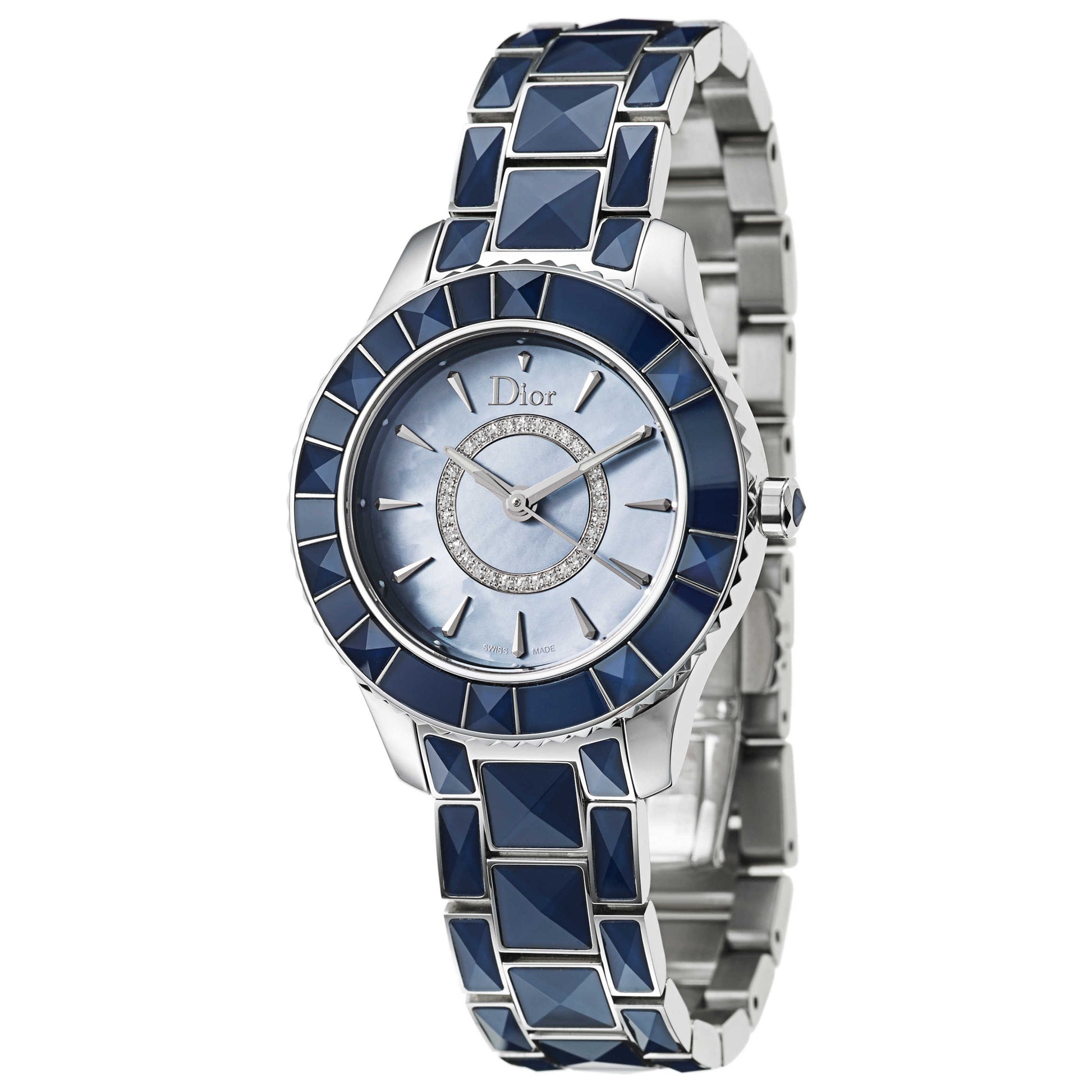 Front view of Christian Dior Christal Women's Swiss Quartz (Battery-Powered) Watch CD143117M001