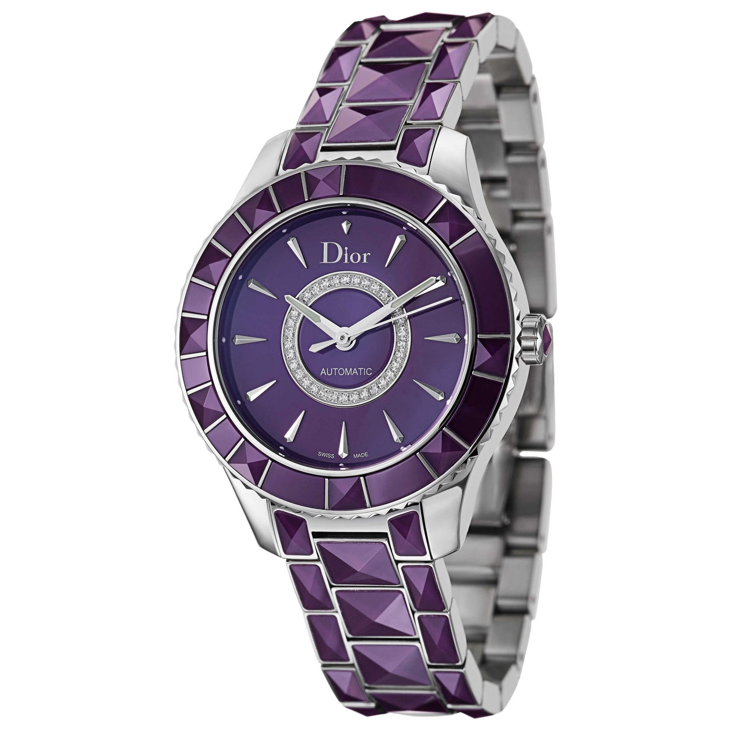 Front view of Christian Dior Christal Women's Automatic Watch CD144512M001