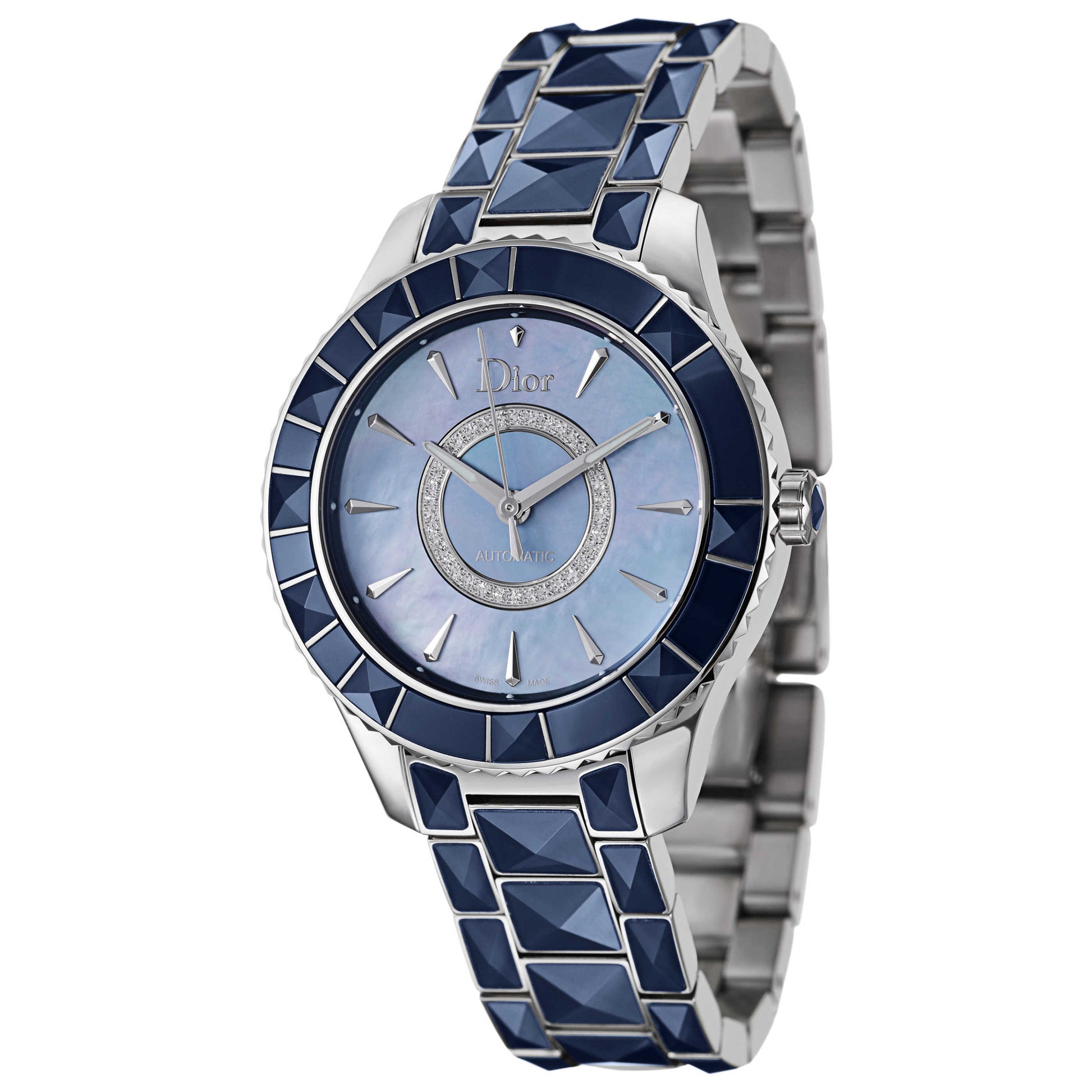 Front view of Christian Dior Christal Women's Automatic Watch CD144517M001