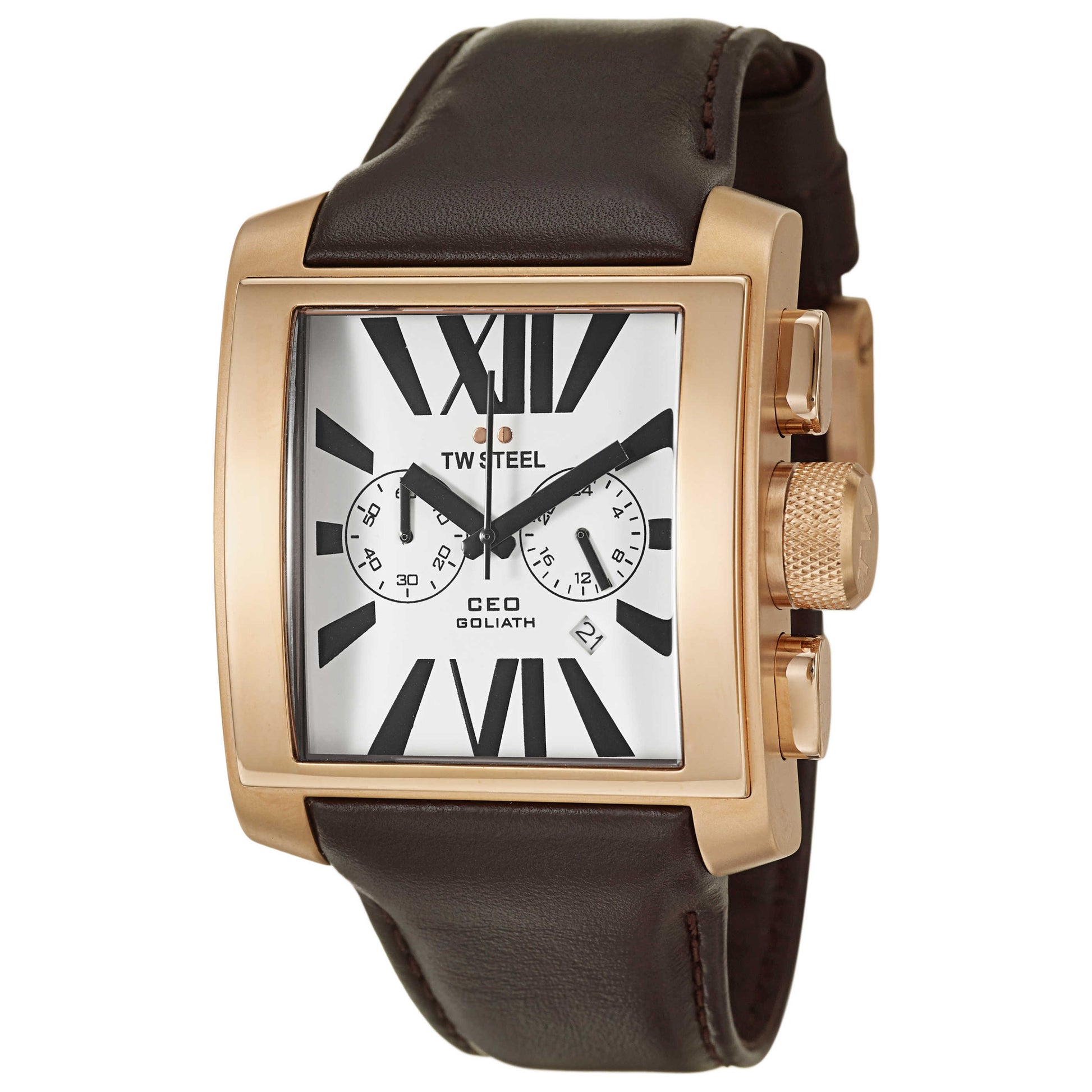 Front view of TW Steel CEO Goliath Men's Japanese Quartz (Battery-Powered) Watch CE3009