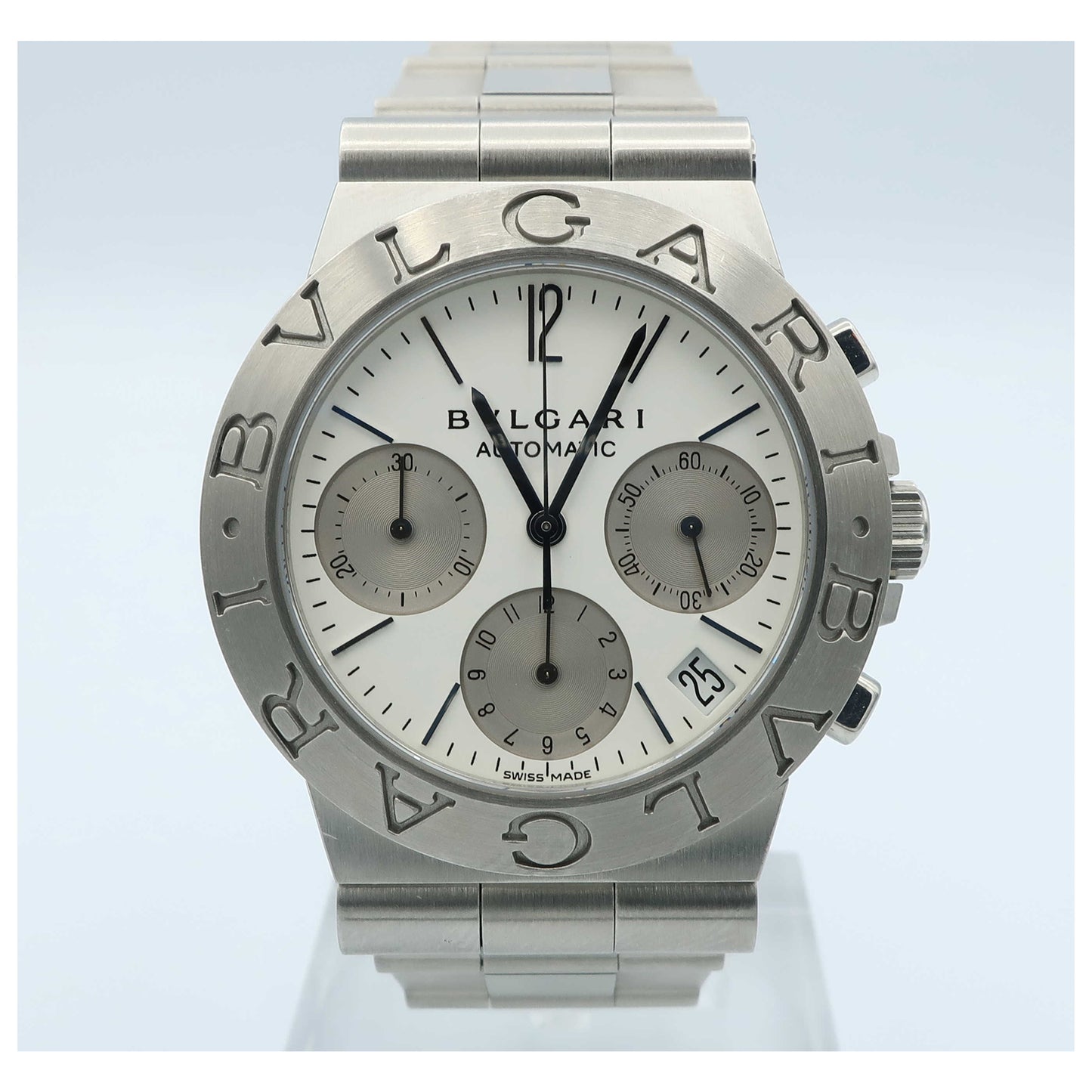 Front view of Bulgari Diagono Men's Automatic Watch CH35WSSDAUTO-PO