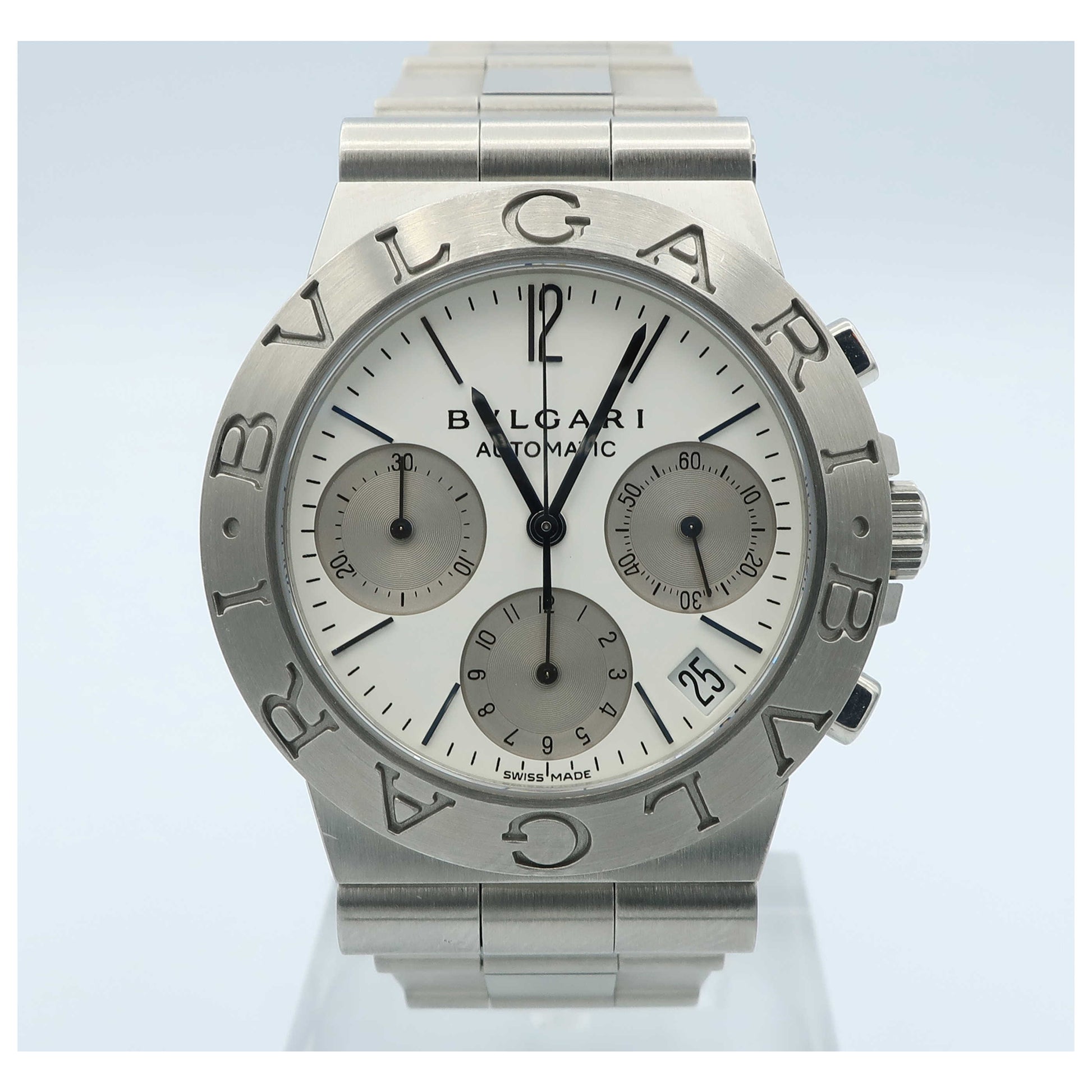 Front view of Bulgari Diagono Men's Automatic Watch CH35WSSDAUTO-PO