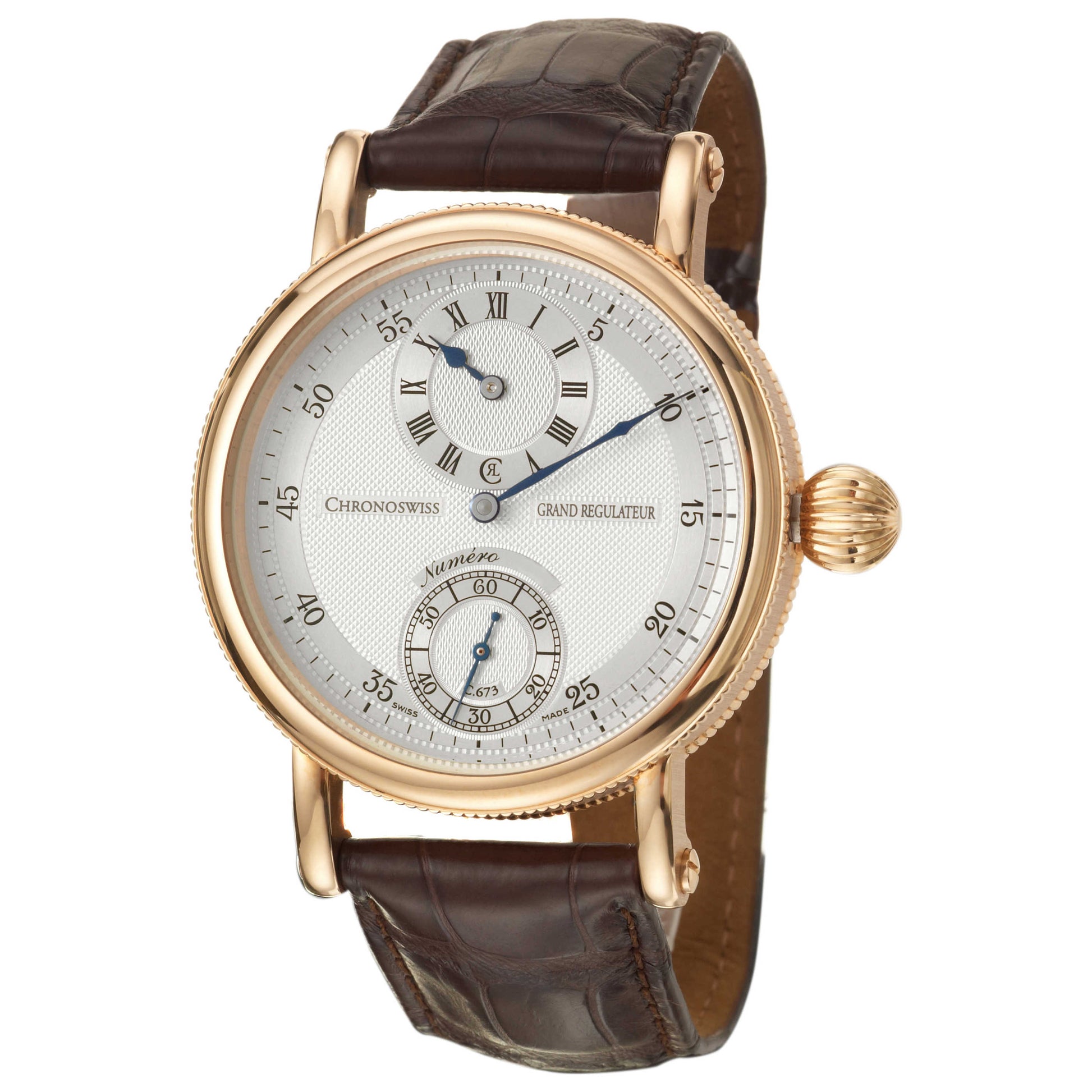 Front view of Chronoswiss Grand Regulateur Men's Manual-Wind Watch CH6721R