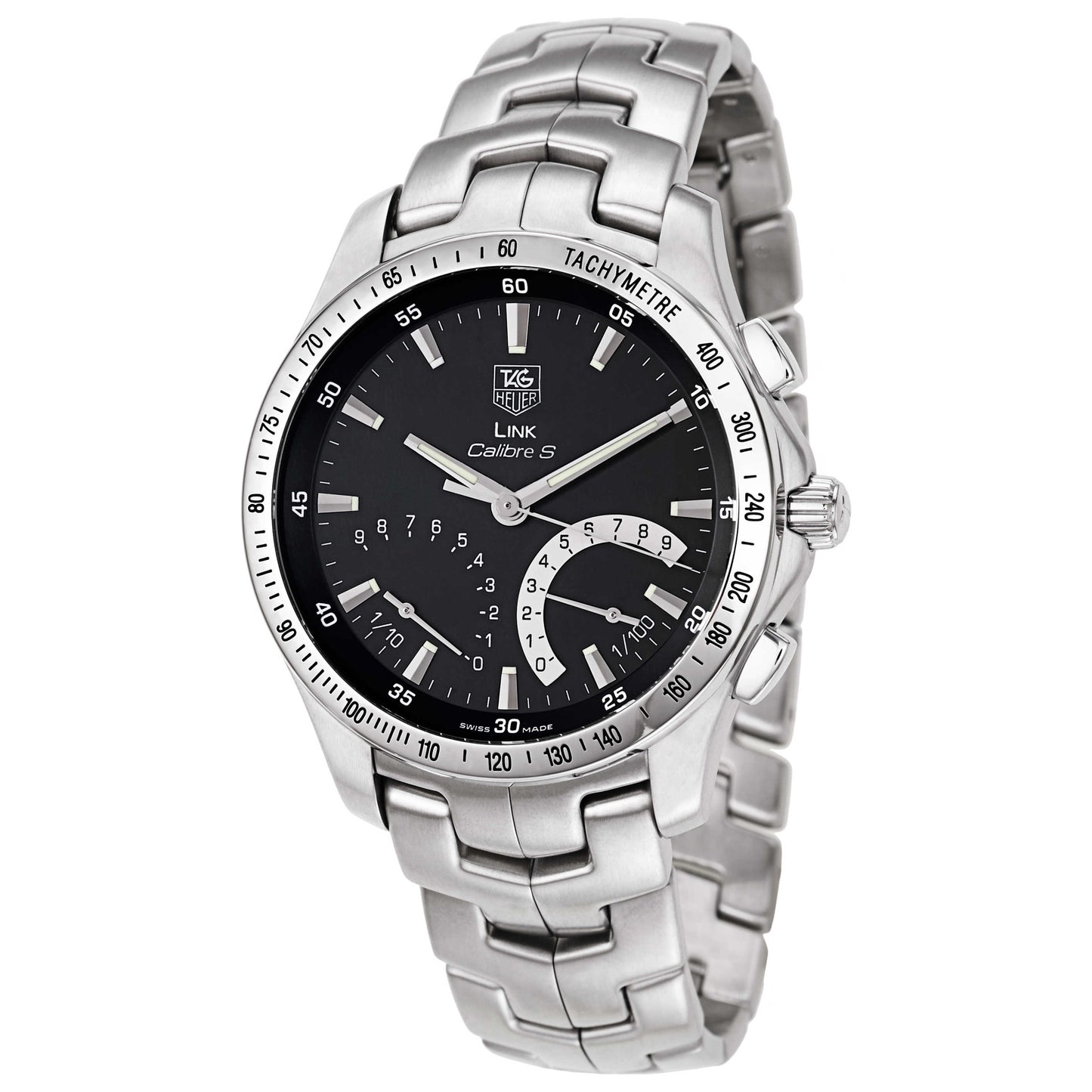 Front view of Tag Heuer Link Men's Swiss Quartz (Battery-Powered) Watch CJF7110-BA0592