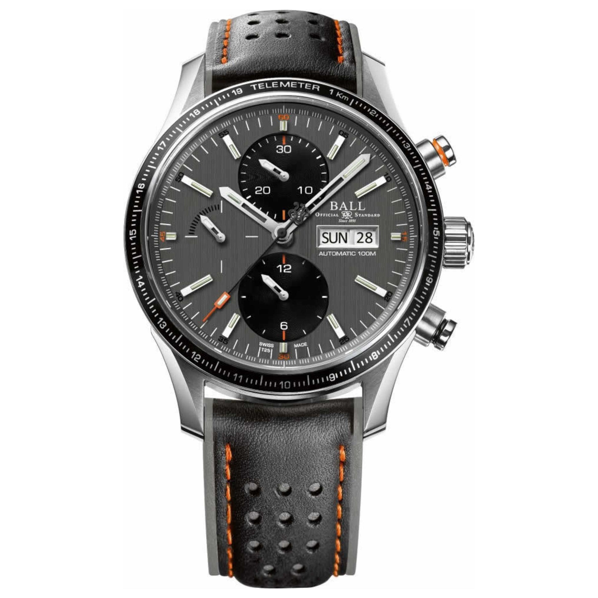 Front view of Ball Fireman Men's Automatic Watch CM3090C-L1J-GY