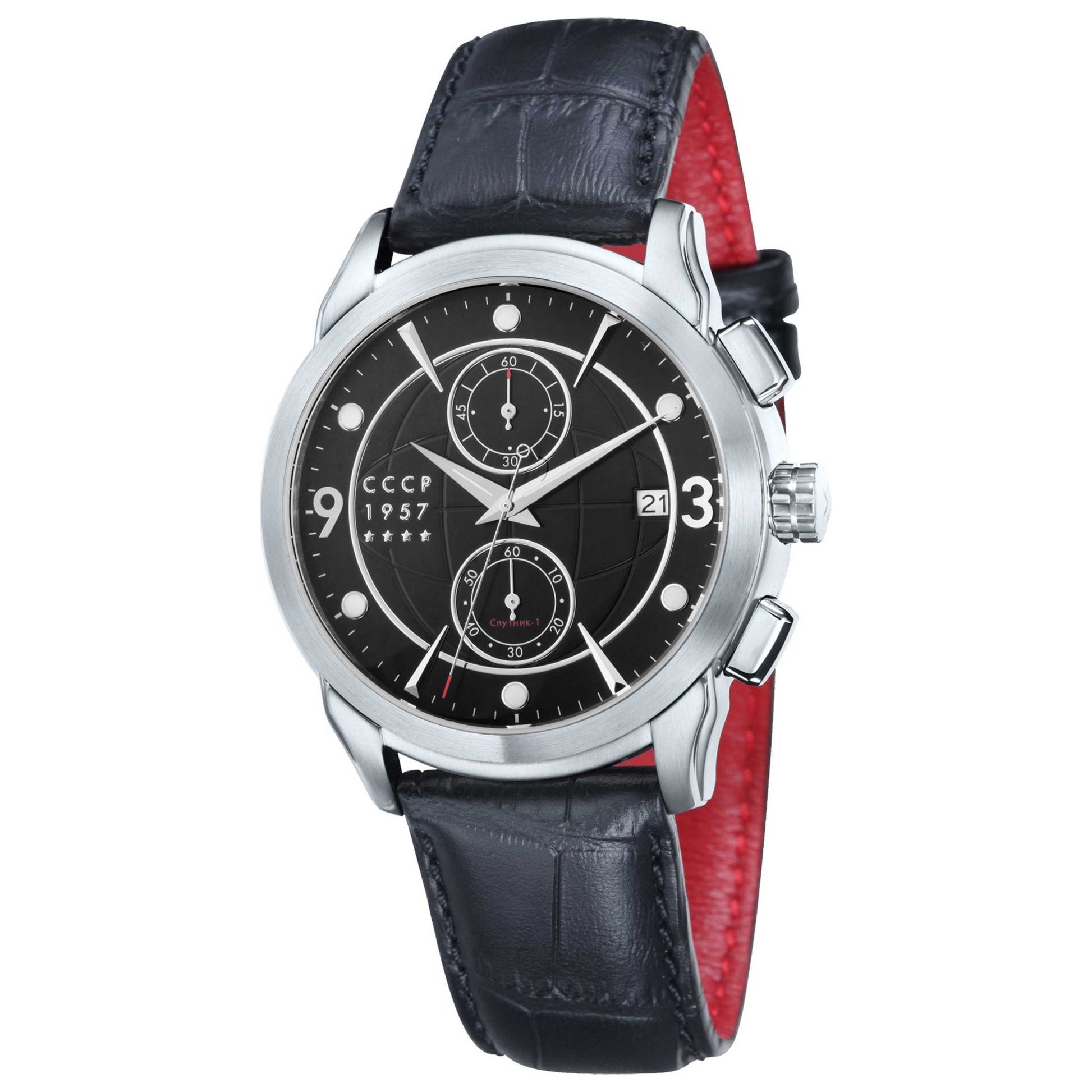 Front view of CCCP Sputnik-1 Men's Quartz Watch CP-7002-01