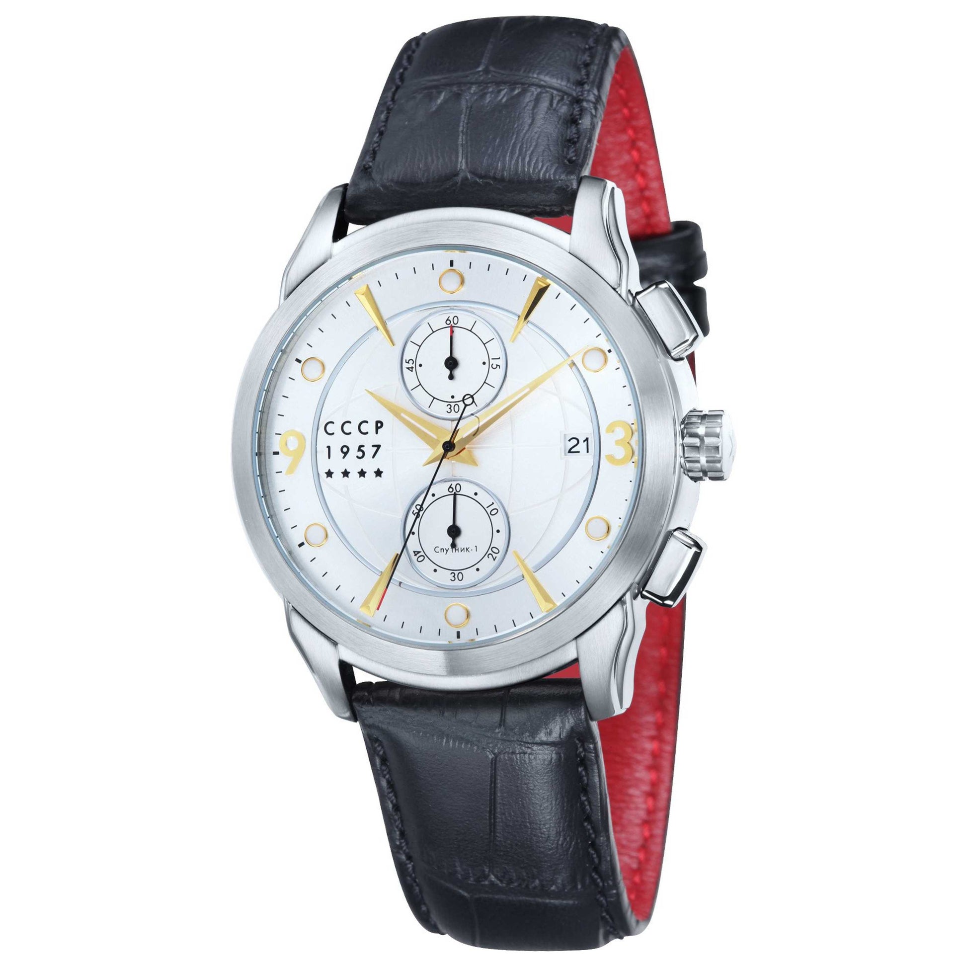 Front view of CCCP Sputnik-1 Men's Quartz Watch CP-7002-03