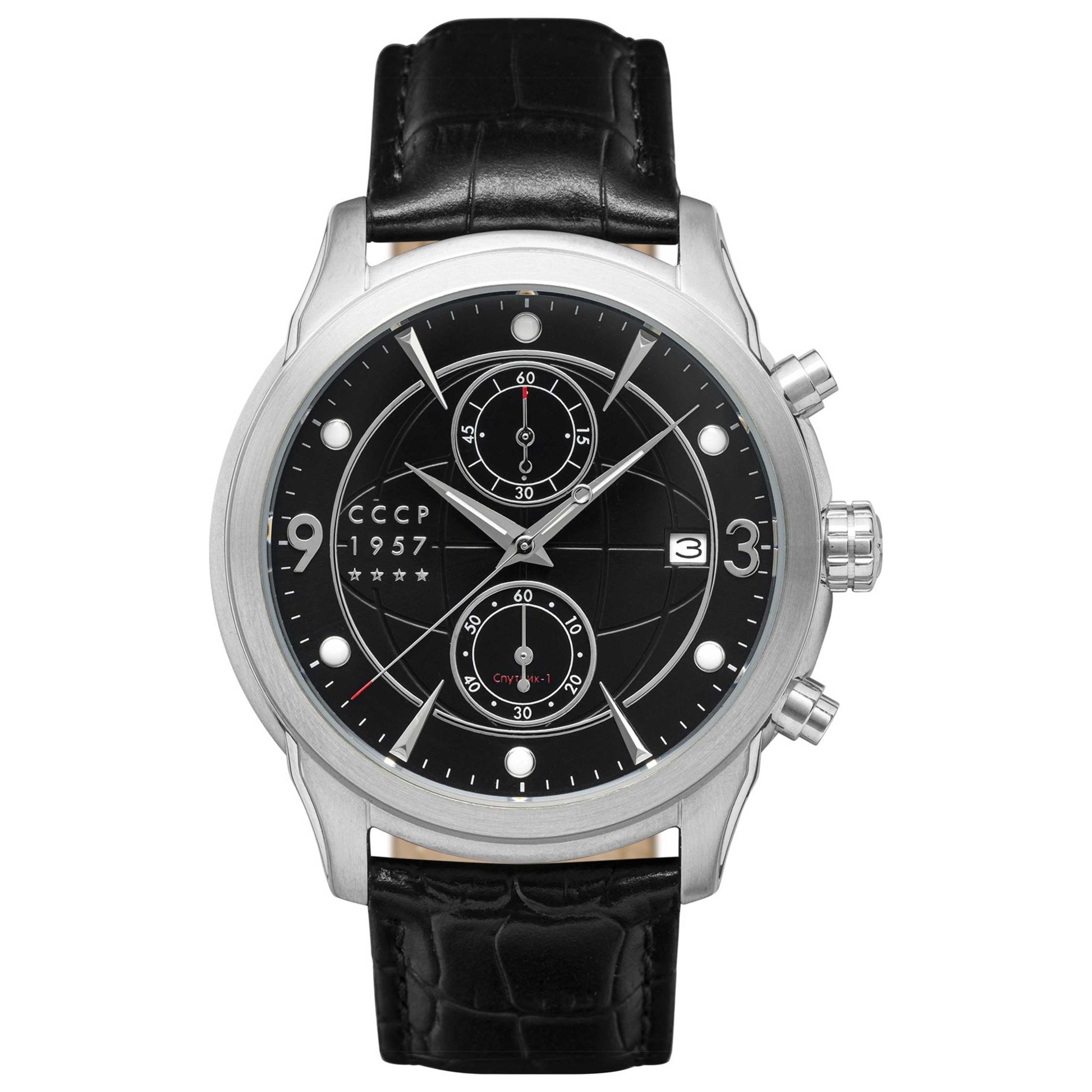 Front view of CCCP Sputnik-1 Men's Quartz Watch CP-7002-07