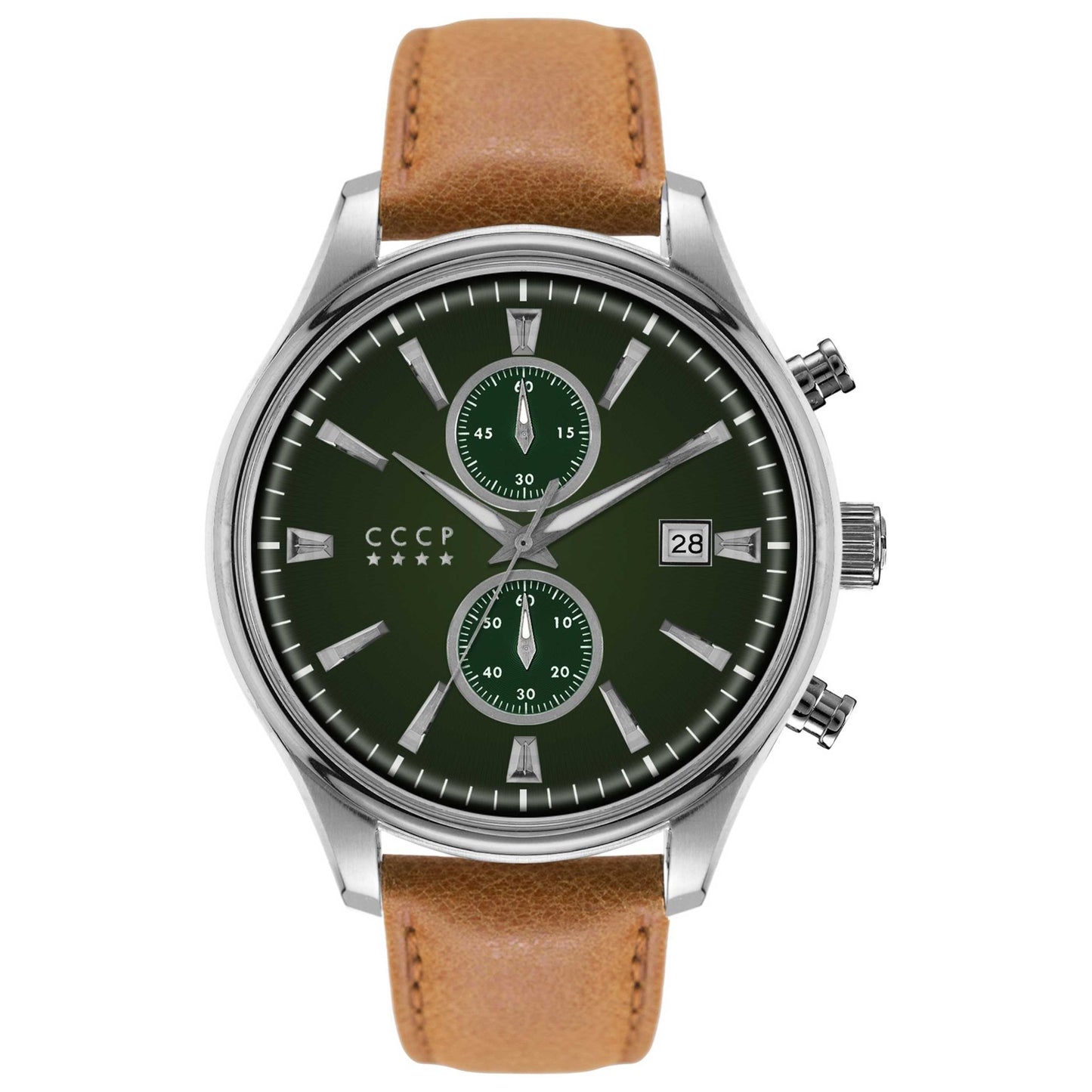 Front view of CCCP Sputnik-2 Men's Quartz Watch CP-7028-04