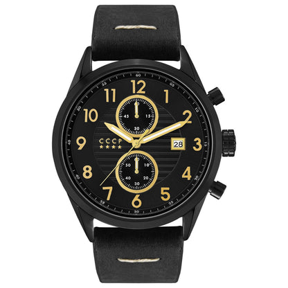 Front view of CCCP Golden Soviet Submarine Men's Quartz Watch CP-7029-03