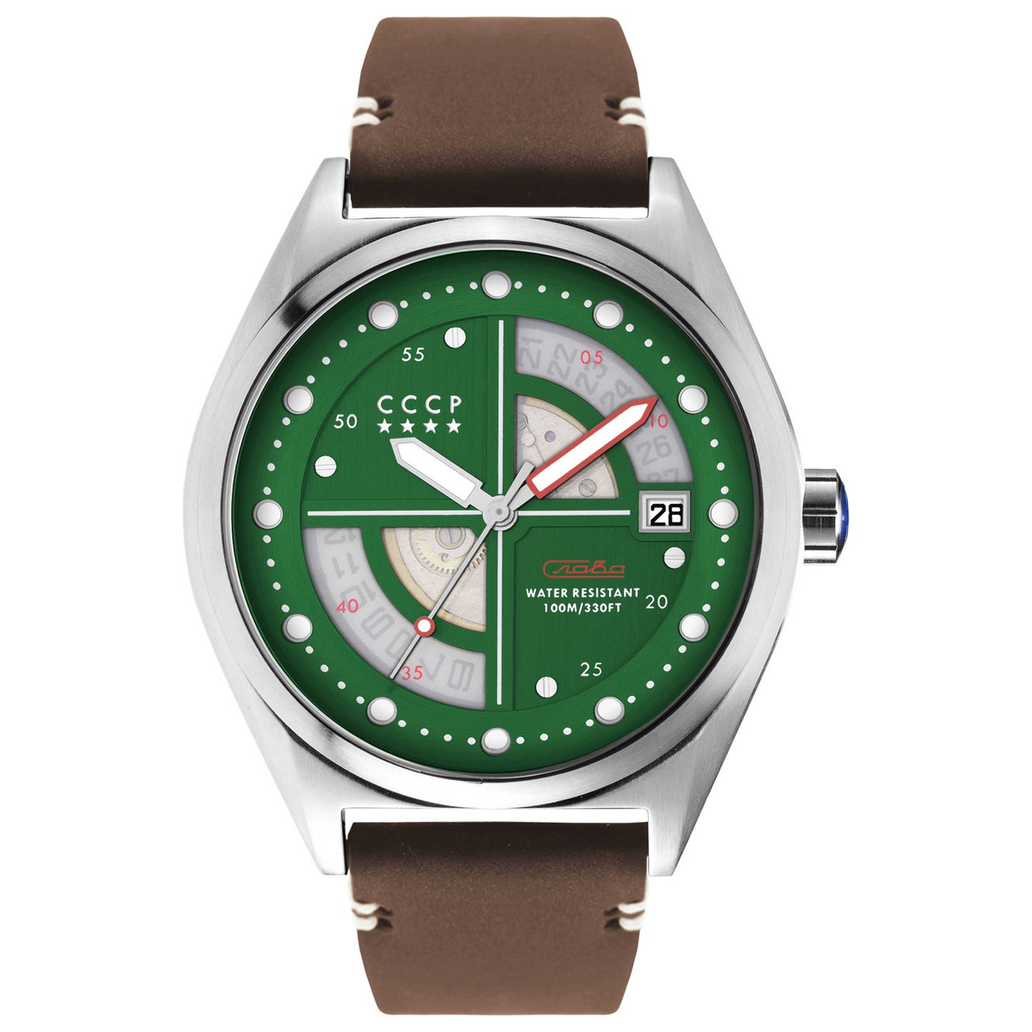 Front view of CCCP Shchuka Men's Automatic Watch CP-7031-05