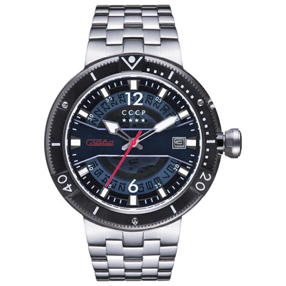 Front view of CCCP Kashalot 2 Men's Automatic Watch CP-7039-22