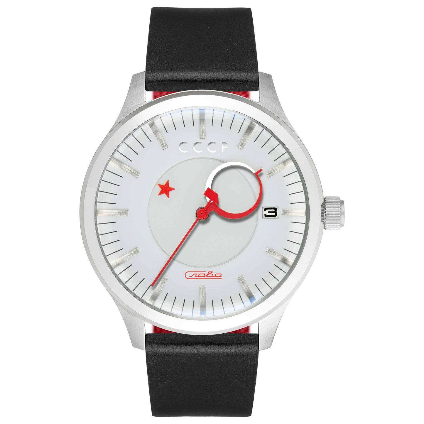 Front view of CCCP Heroes Kamzolkin Men's Automatic Watch CP-7077-01