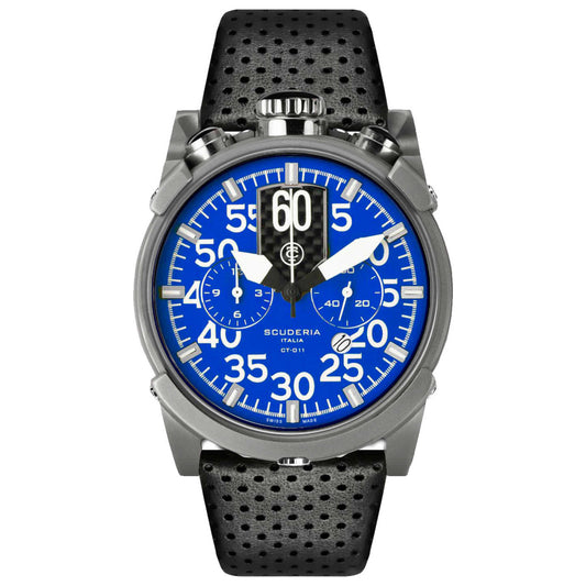 Front view of CT Scuderia Saturno Men's Quartz Watch CS10119-BK