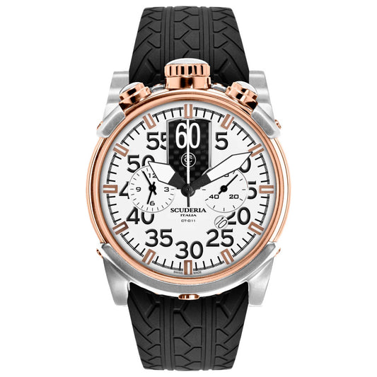 Front view of CT Scuderia Saturno Men's Quartz Watch CS10123-BK