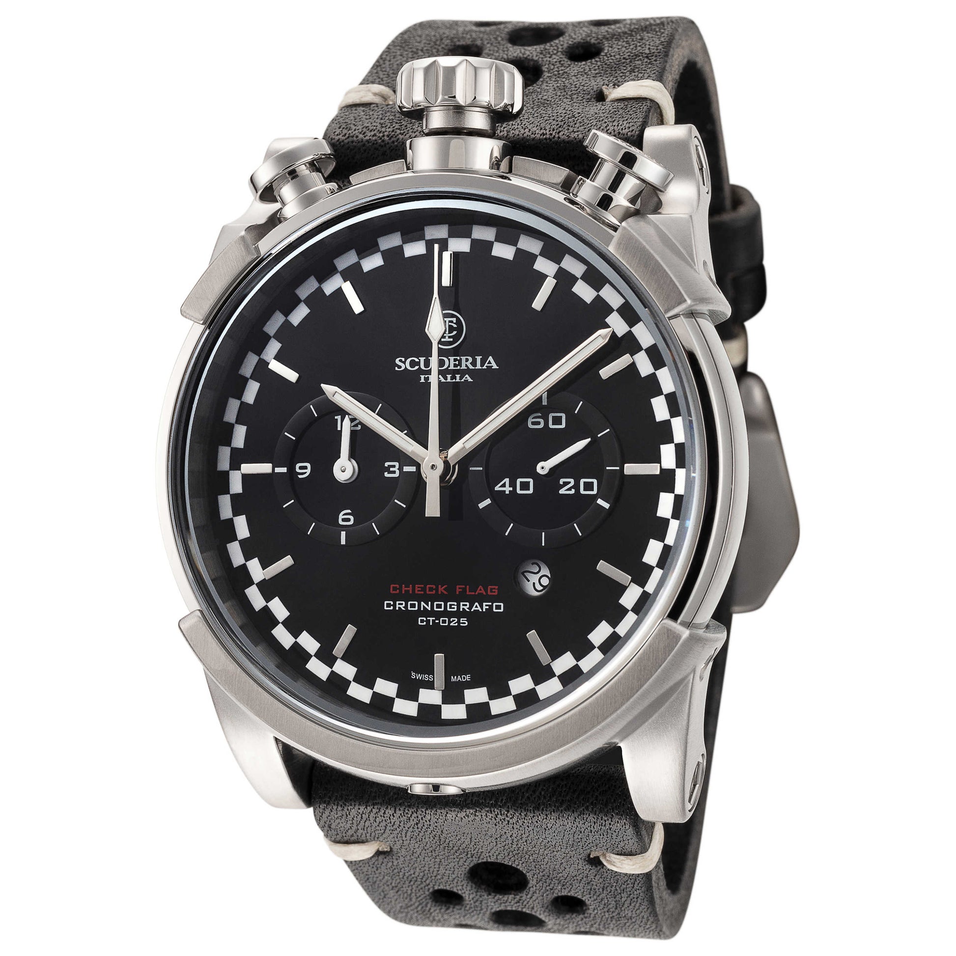 Front view of CT Scuderia Check Flag Men's Quartz Watch CS10134N