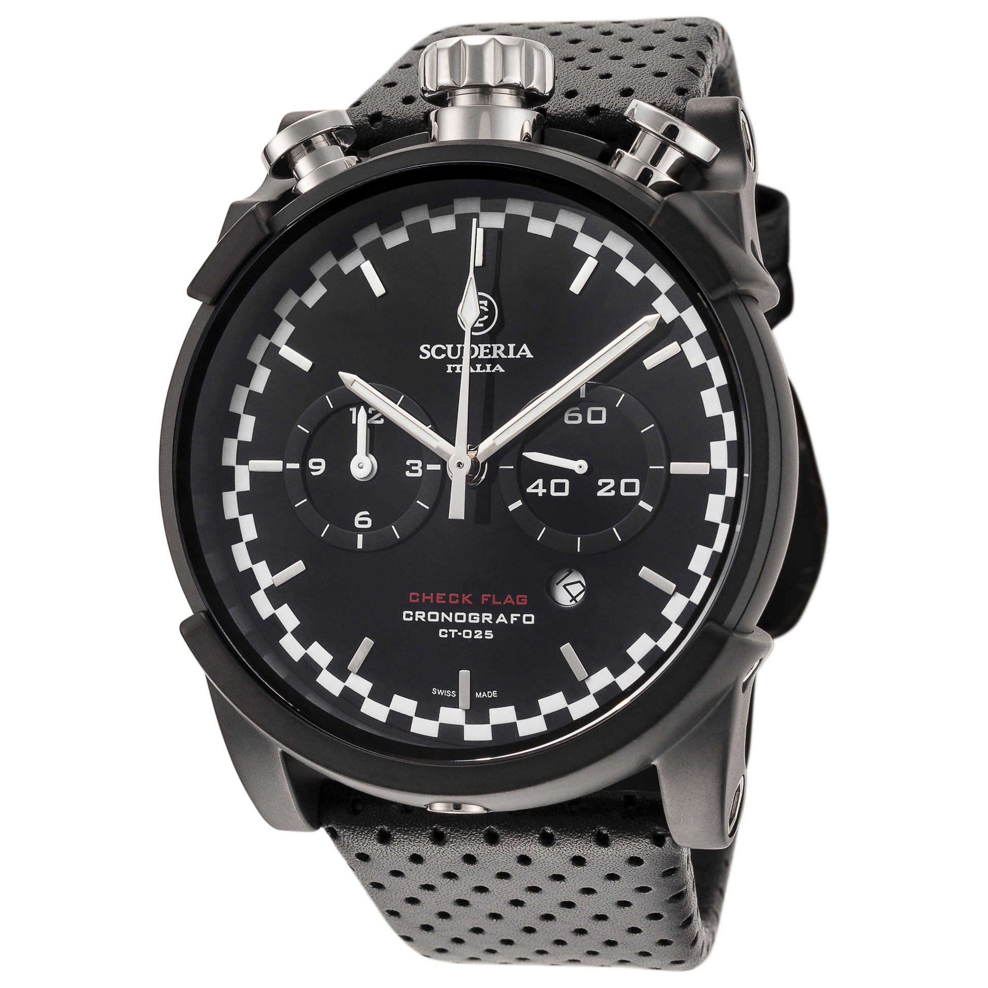Front view of CT Scuderia Check Flag Men's Quartz Watch CS10135