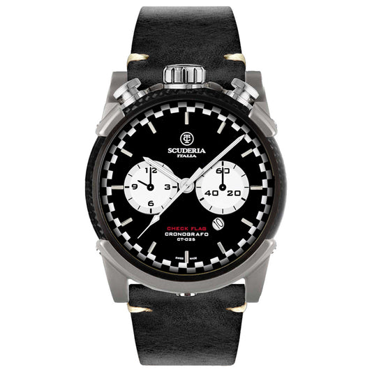 Front view of CT Scuderia Fibra di Carbonio Men's Quartz Watch CS10180-N