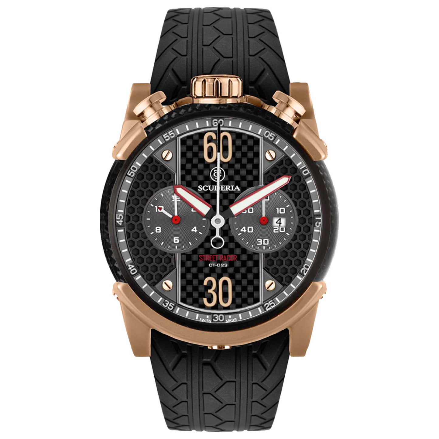 Front view of CT Scuderia Fibra di Carbonio Men's Quartz Watch CS10181-N