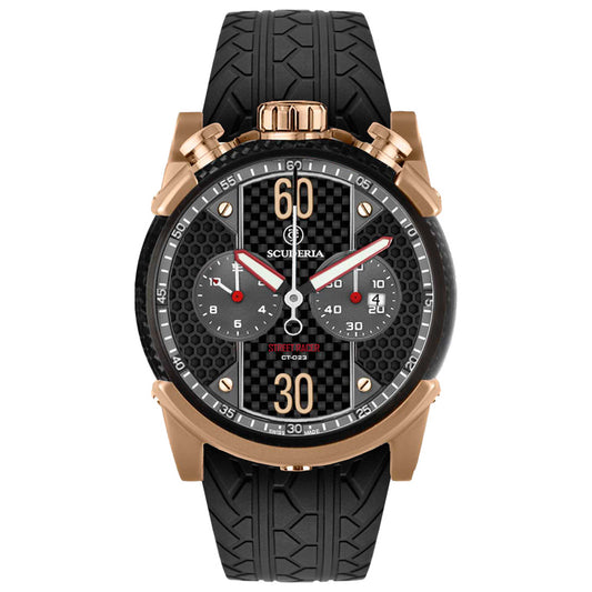 Front view of CT Scuderia Fibra di Carbonio Men's Quartz Watch CS10181-N