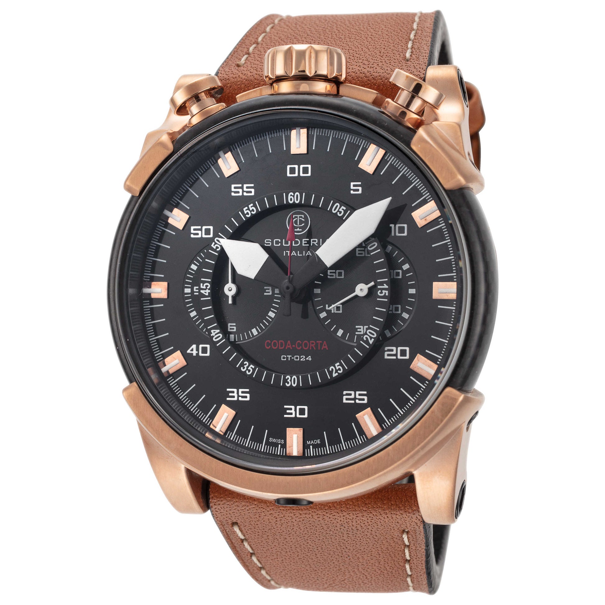 Front view of CT Scuderia Fibra di Carbonio Men's Quartz Watch CS10183-N