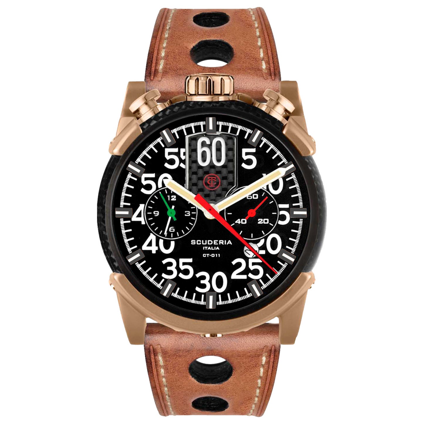 Front view of CT Scuderia Fibra di Carbonio Men's Quartz Watch CS10185-N