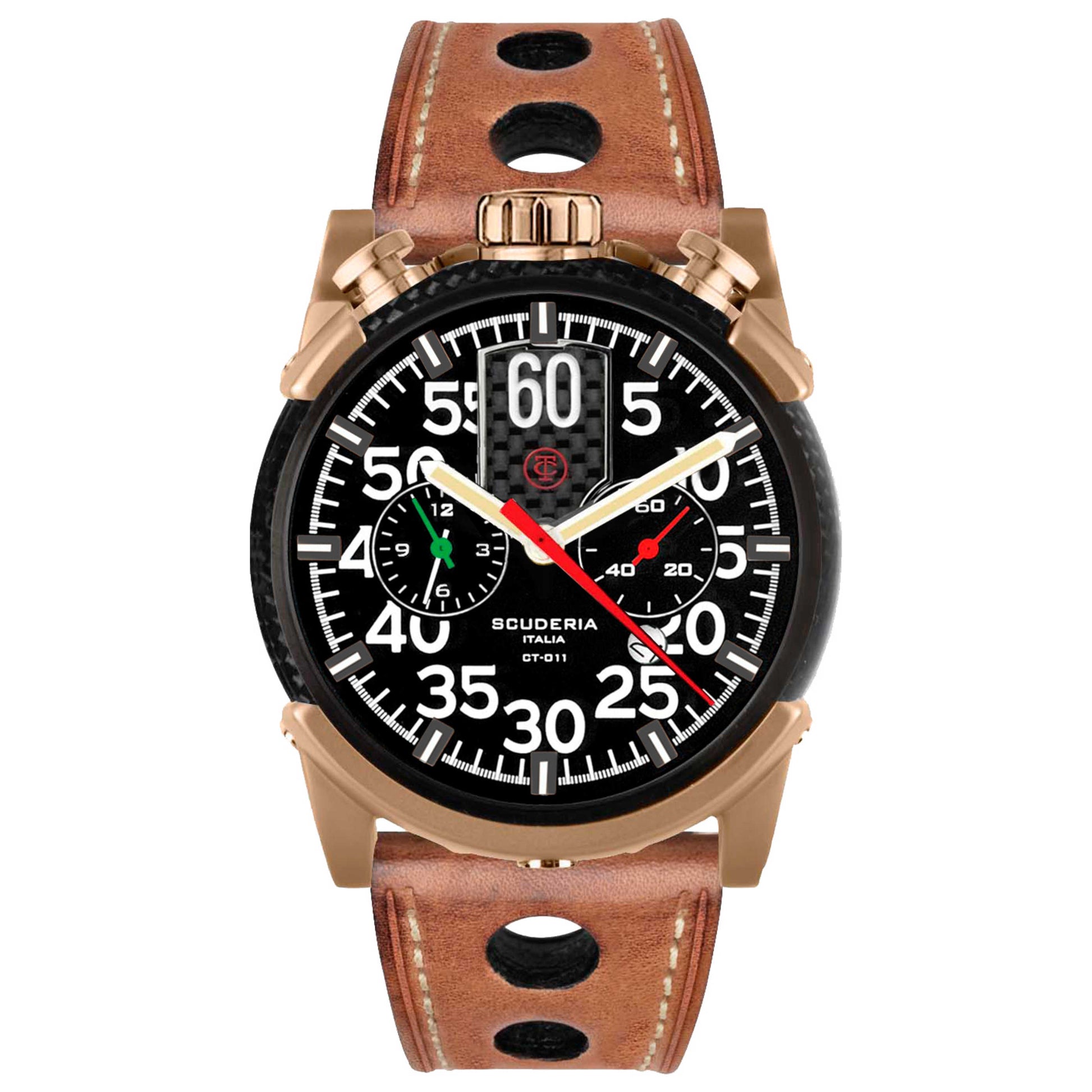 Front view of CT Scuderia Fibra di Carbonio Men's Quartz Watch CS10185-N