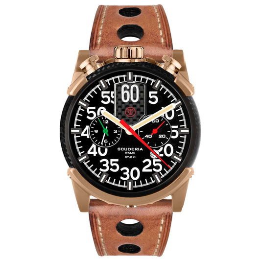 Front view of CT Scuderia Fibra di Carbonio Men's Quartz Watch CS10185-N
