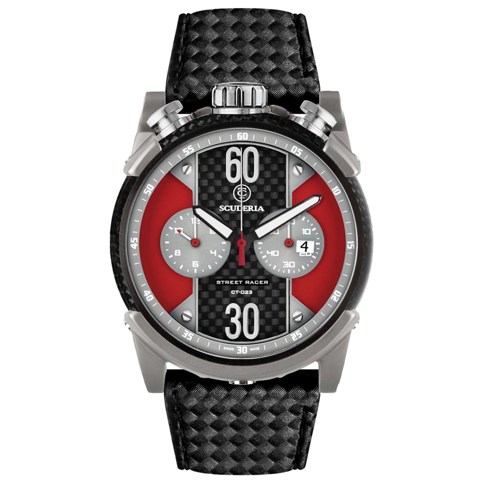 Front view of CT Scuderia Fibra di Carbonio Men's Quartz Watch CS10186-N