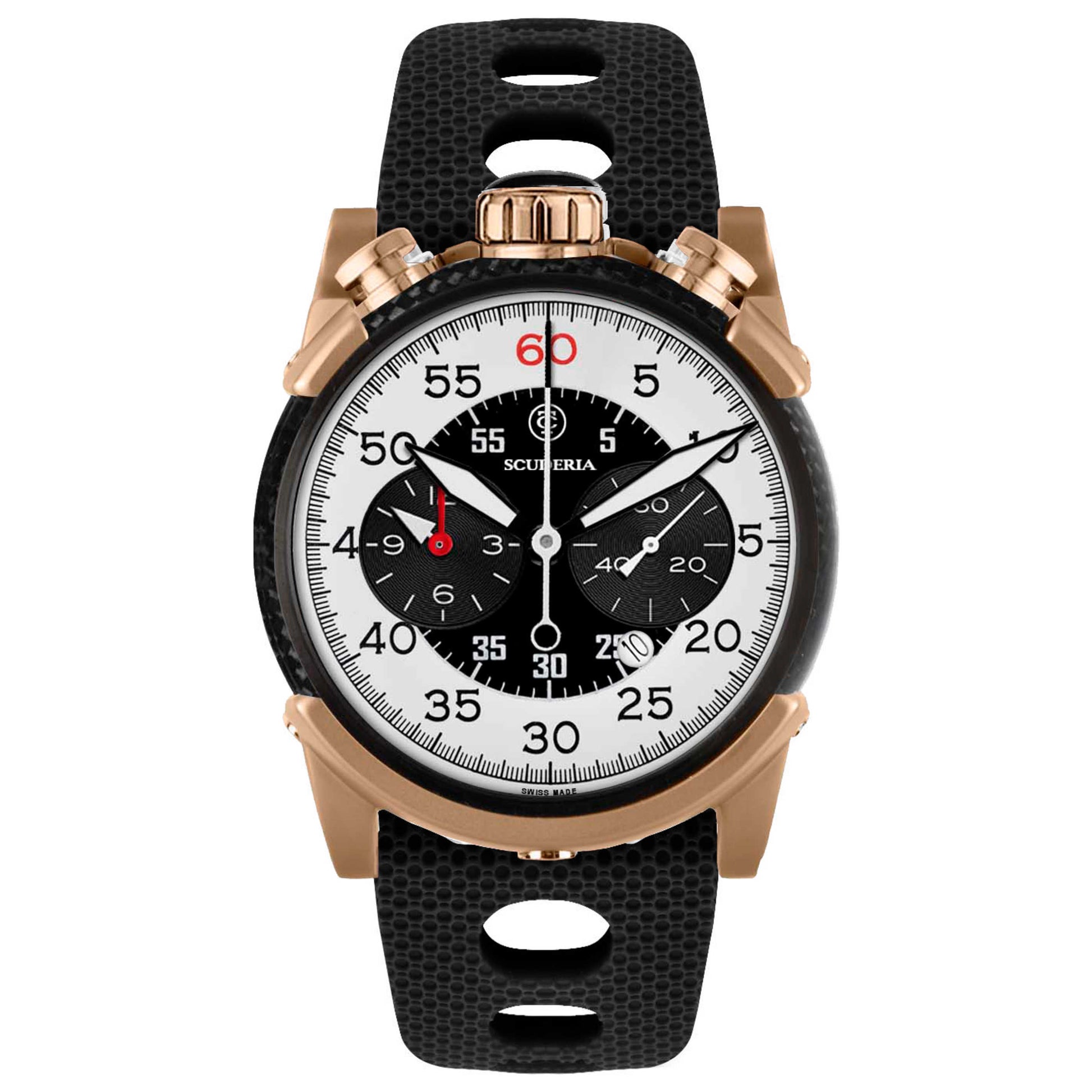 Front view of CT Scuderia Fibra di Carbonio Men's Quartz Watch CS10187-N
